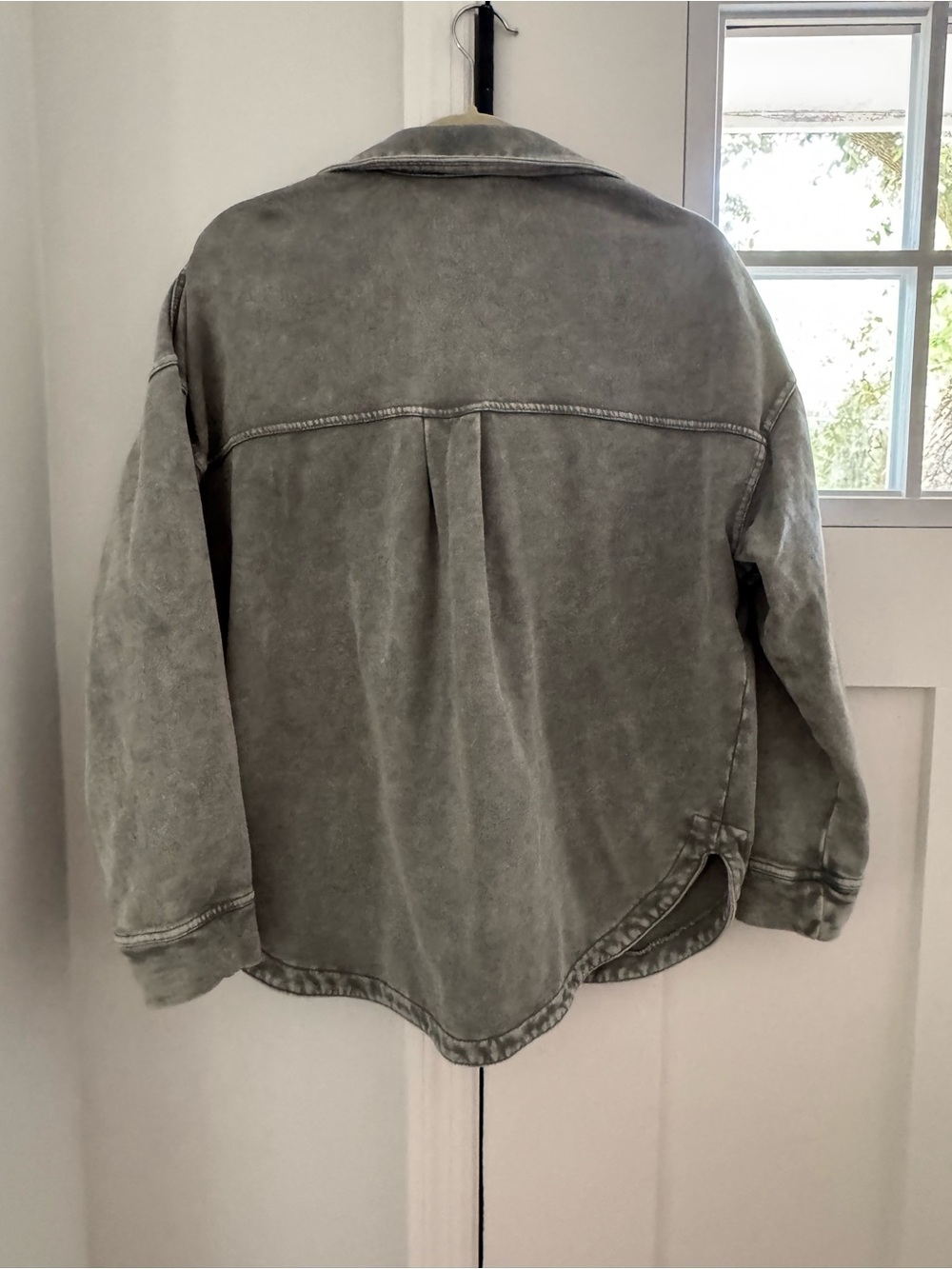 Z Supply Olive Green Washed Denim Shacket - Picture 5 of 7